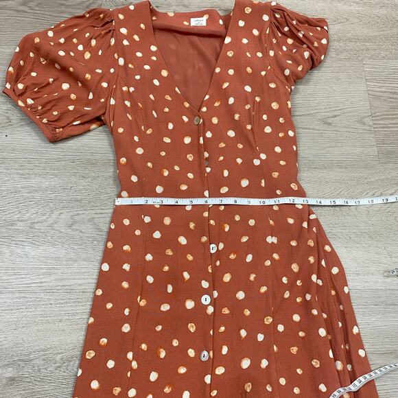 Wilfred Aritzia Libretto Puff Sleeve Button Up Midi Dress Women's M - Picture 6 of 11